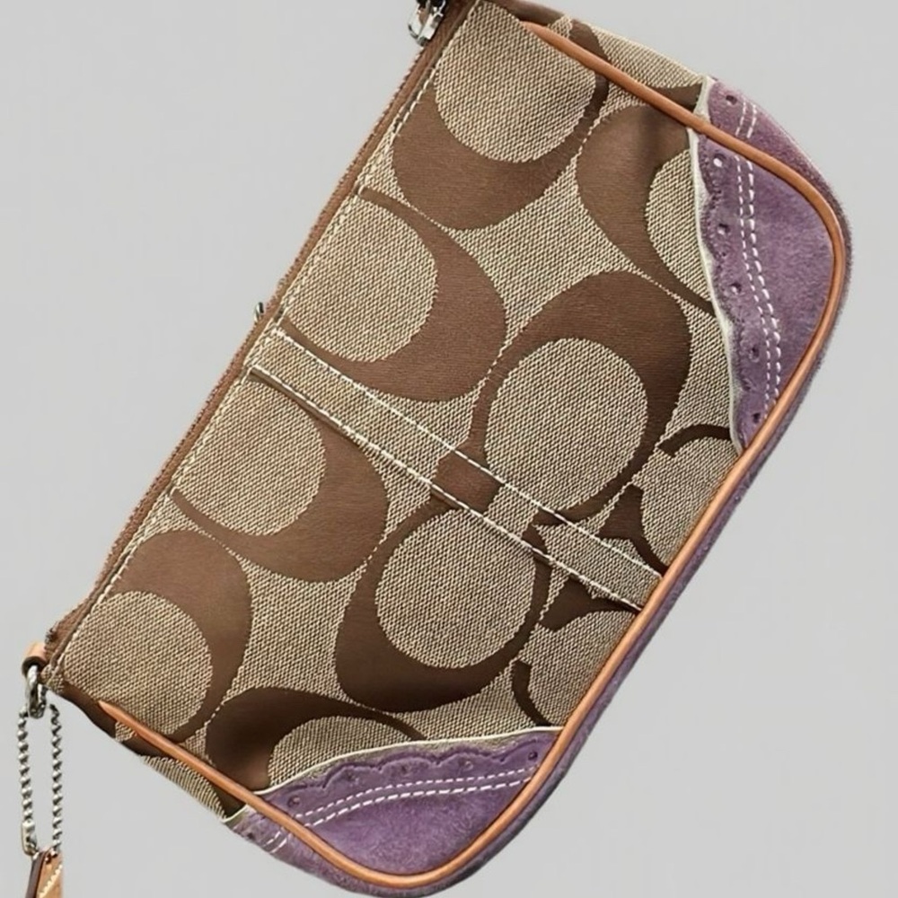 Coach Limited Edition Fish Appliqué Suede/Canvas Demi Bag H05Q-1491 - Picture 3 of 7